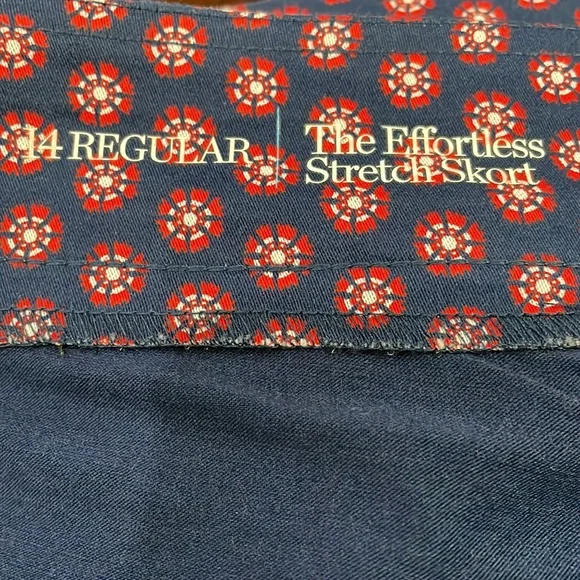 Croft & Barrow Women Skort Size 14 Regular Mid rise Blue White Red Pockets NWT - Picture 12 of 15